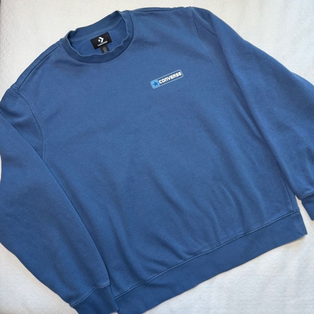 Converse Mens Star Graphic Crewneck Sweatshirt Blue CVM5H840-MXS-470 Medium